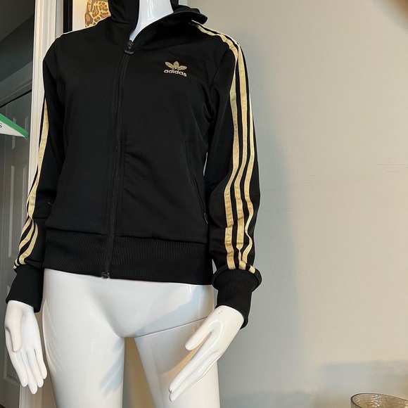 adidas Black and Gold Women's Jacket - Picture 5 of 6